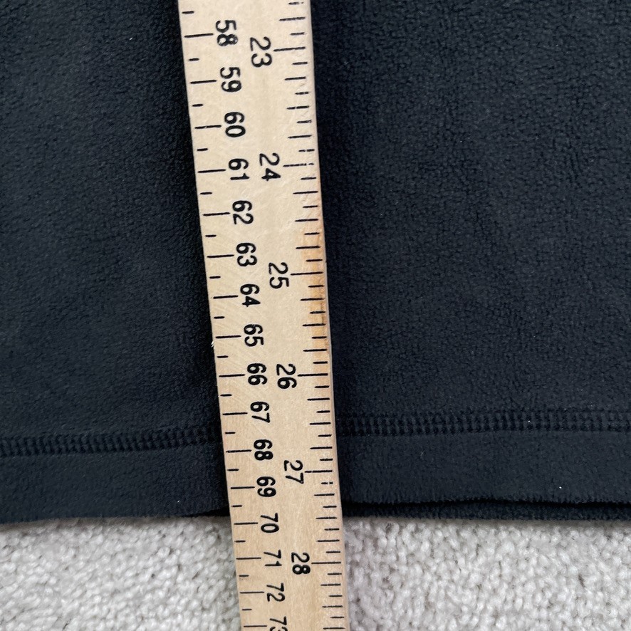 LL Bean Sweatshirt Mens Medium Tall Black Fleece Crewneck Pullover Zip Pocket