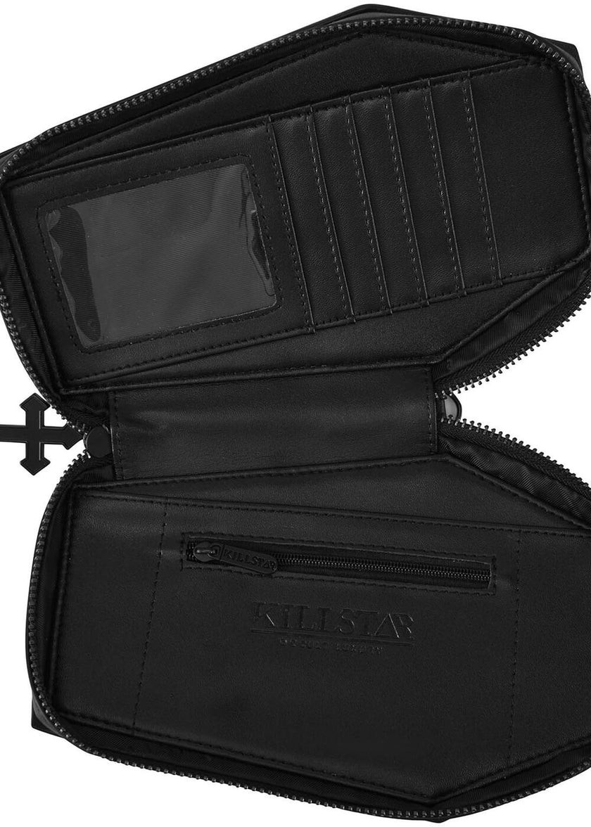 Killstar Vampire’s Kiss Coffin Wallet Burnout Velvet Black Bat Accent New In Box
