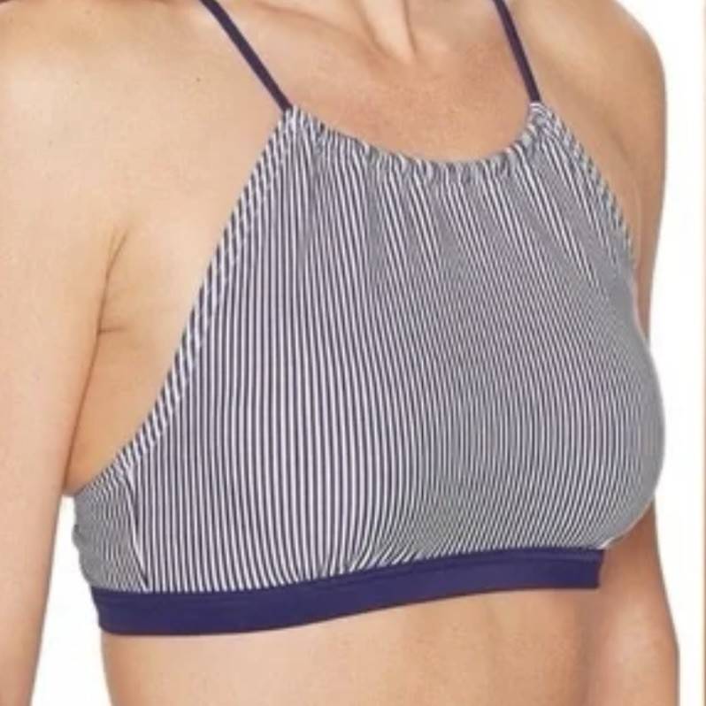 PrAna Women’s Brina Striped Adjustable Swim Top Separates Size Small
