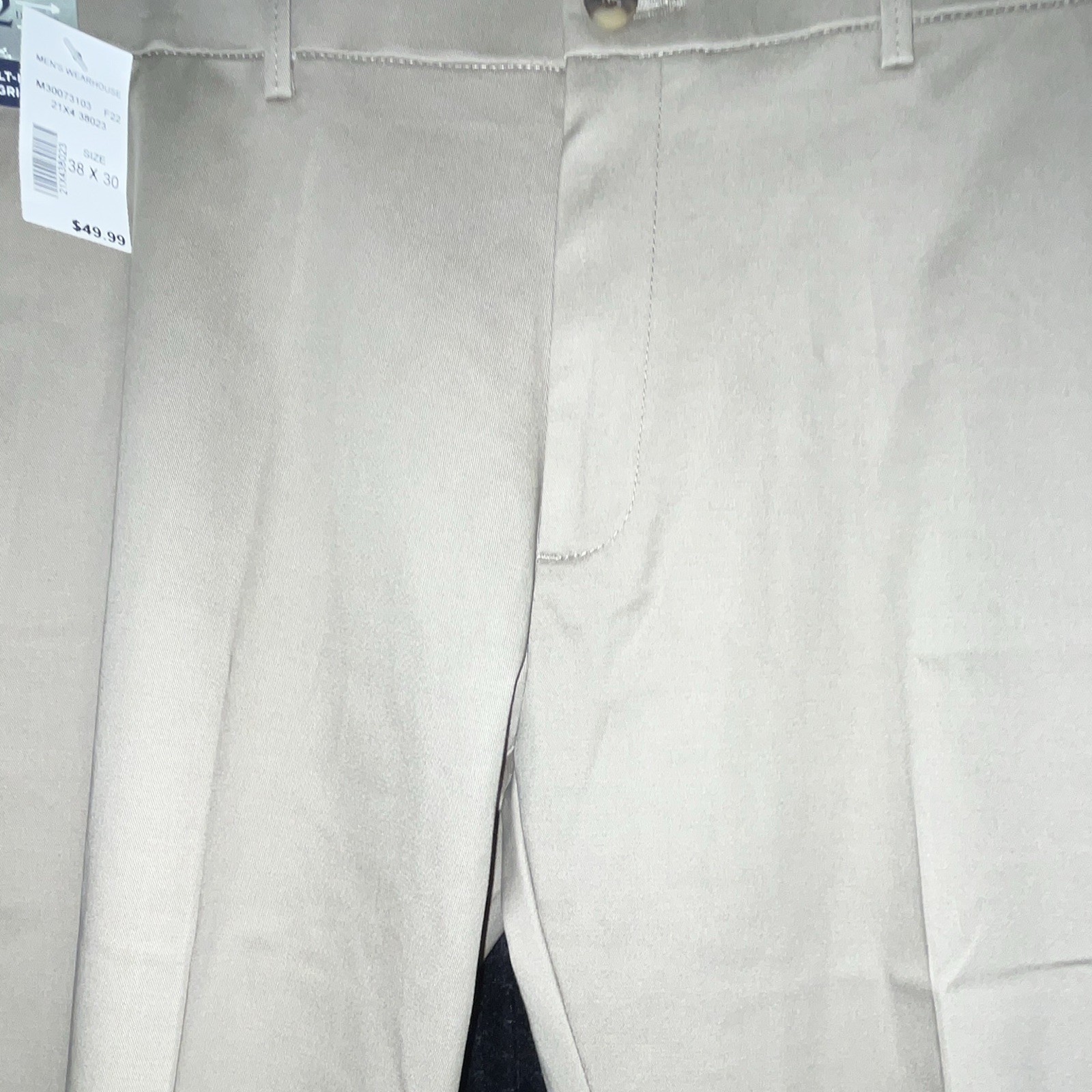 Haggar Iron Free Premium Khaki Straight Fit Flat Front Khakis 38W Khaki