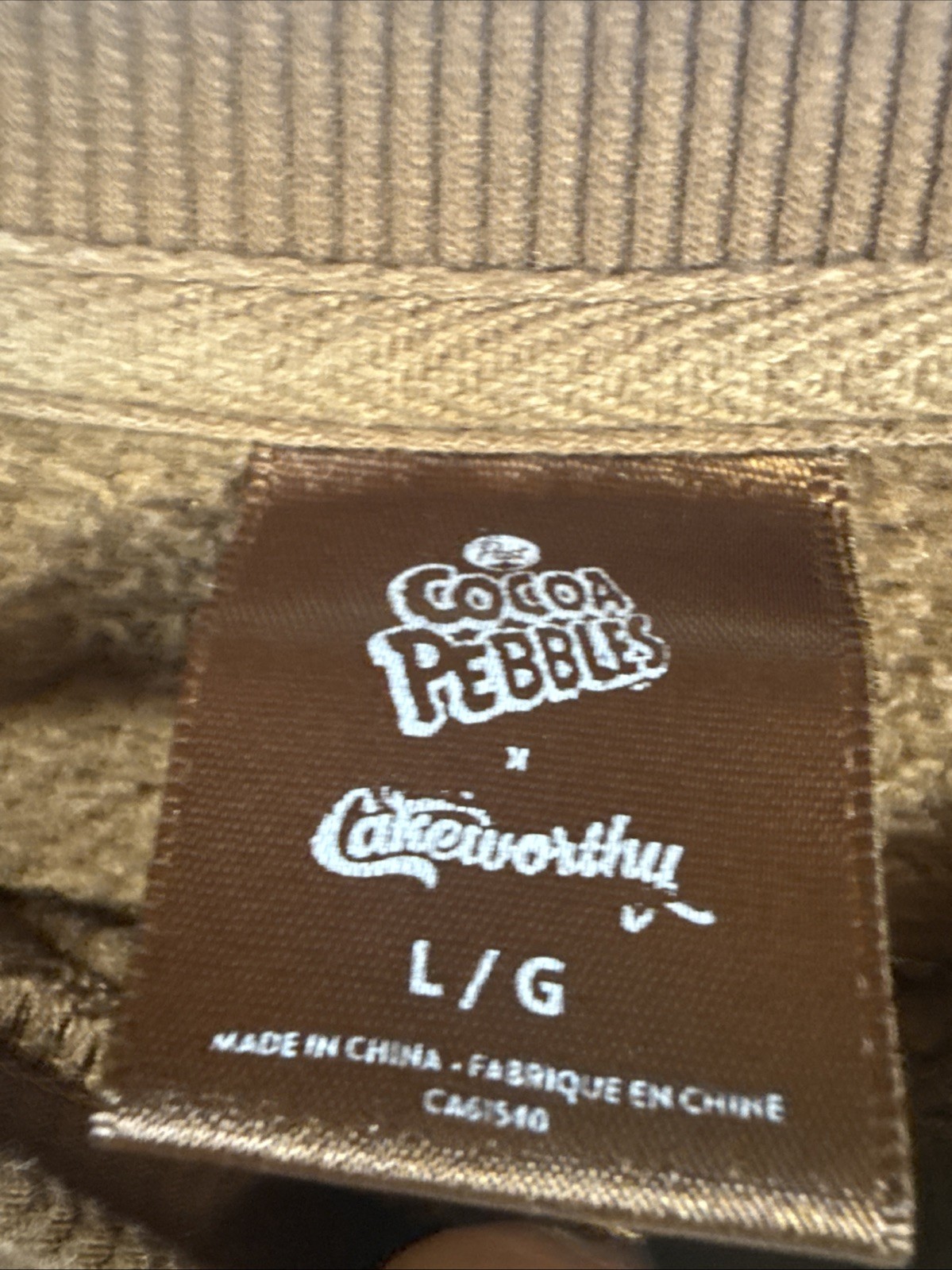 The Flintstones Sweatshirt Brown Size Large Unisex Cocoa Pebbles