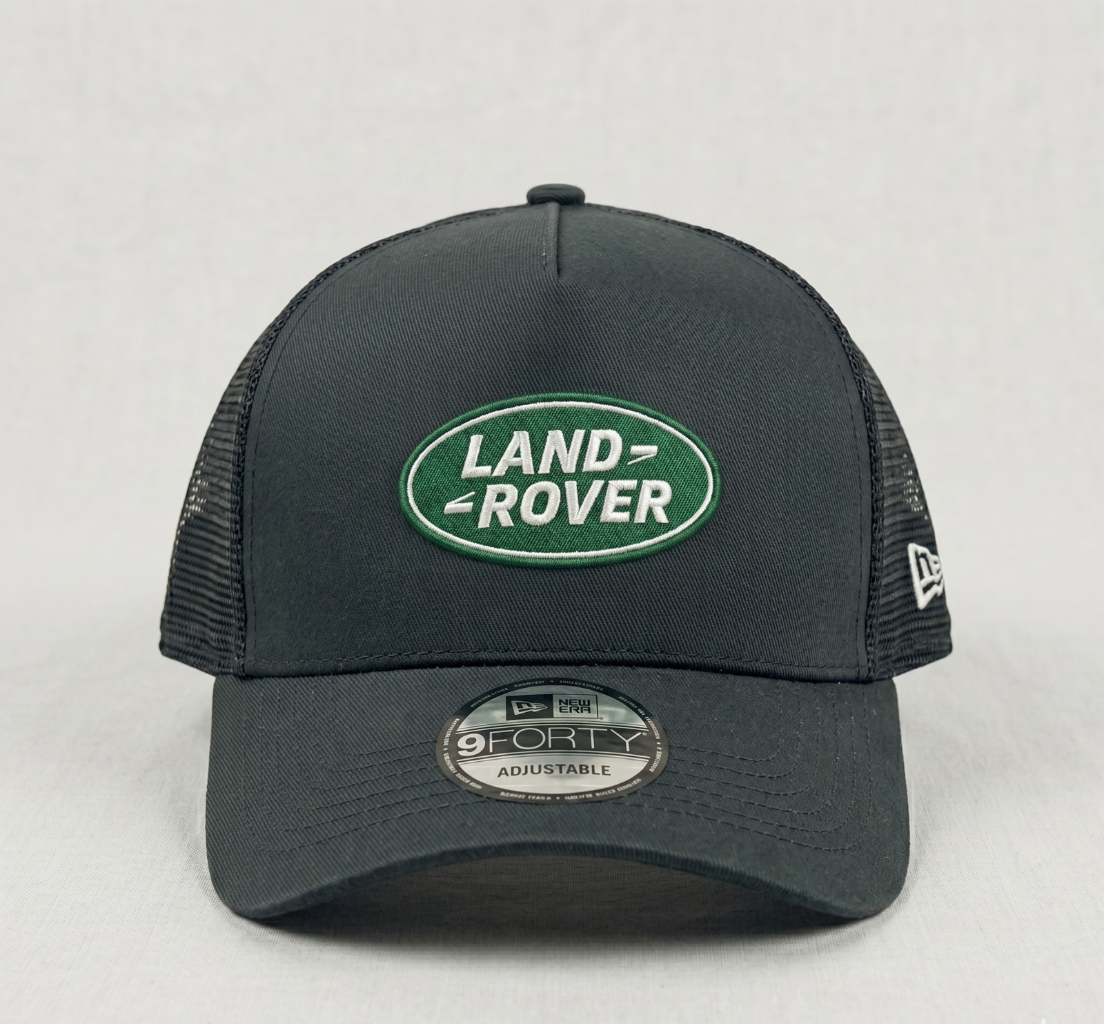 Land Rover Embroidered Logo 9FORTY Black Trucker Hat Adjustable Cap