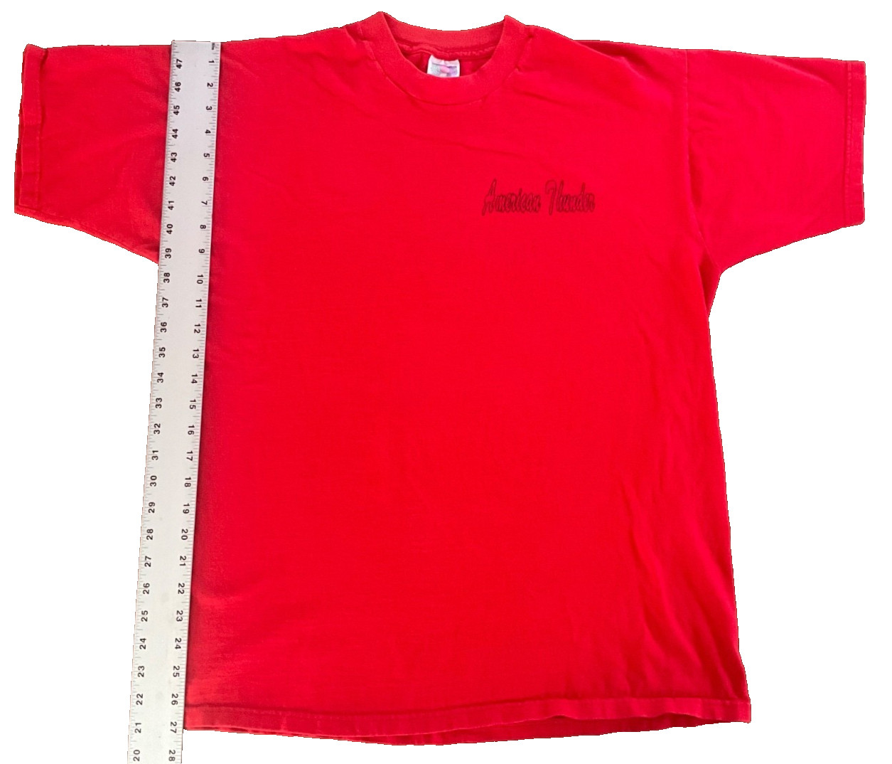VTG 90s American Thunder Custom Motorcycles T-Shirt XL Red Biker Prior Lake MN