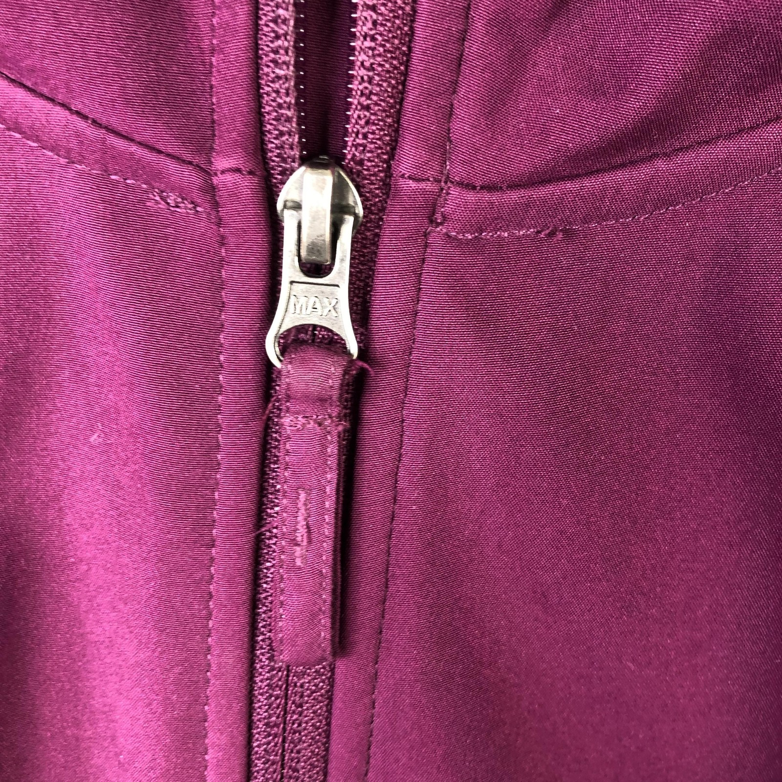 FreeTech Coat Womens L Purple Softshell Hooded Rain Zip Pockets Berry Parfait
