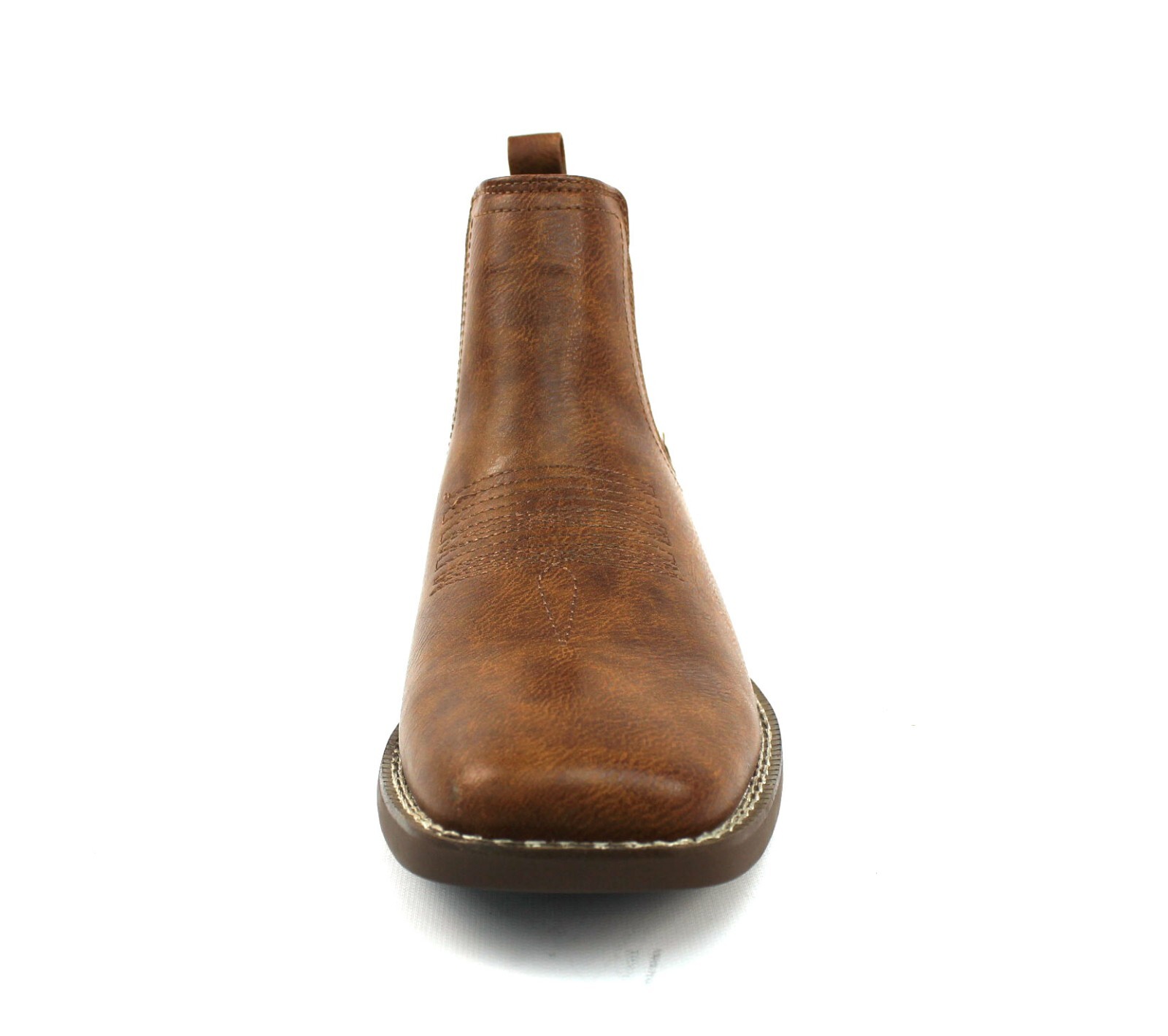 Brown Men’s Square Toe Cowboy Western Boots Leather Pull On Ankle High ÃZARMAN