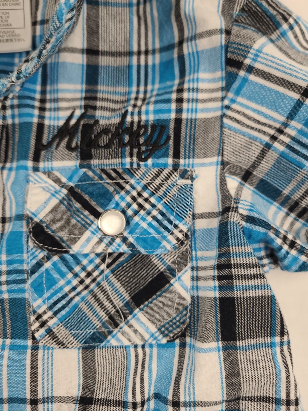 Disney Parks Mickey Mouse Button Up Snap Shirt 24 Months Double Sided Graphics