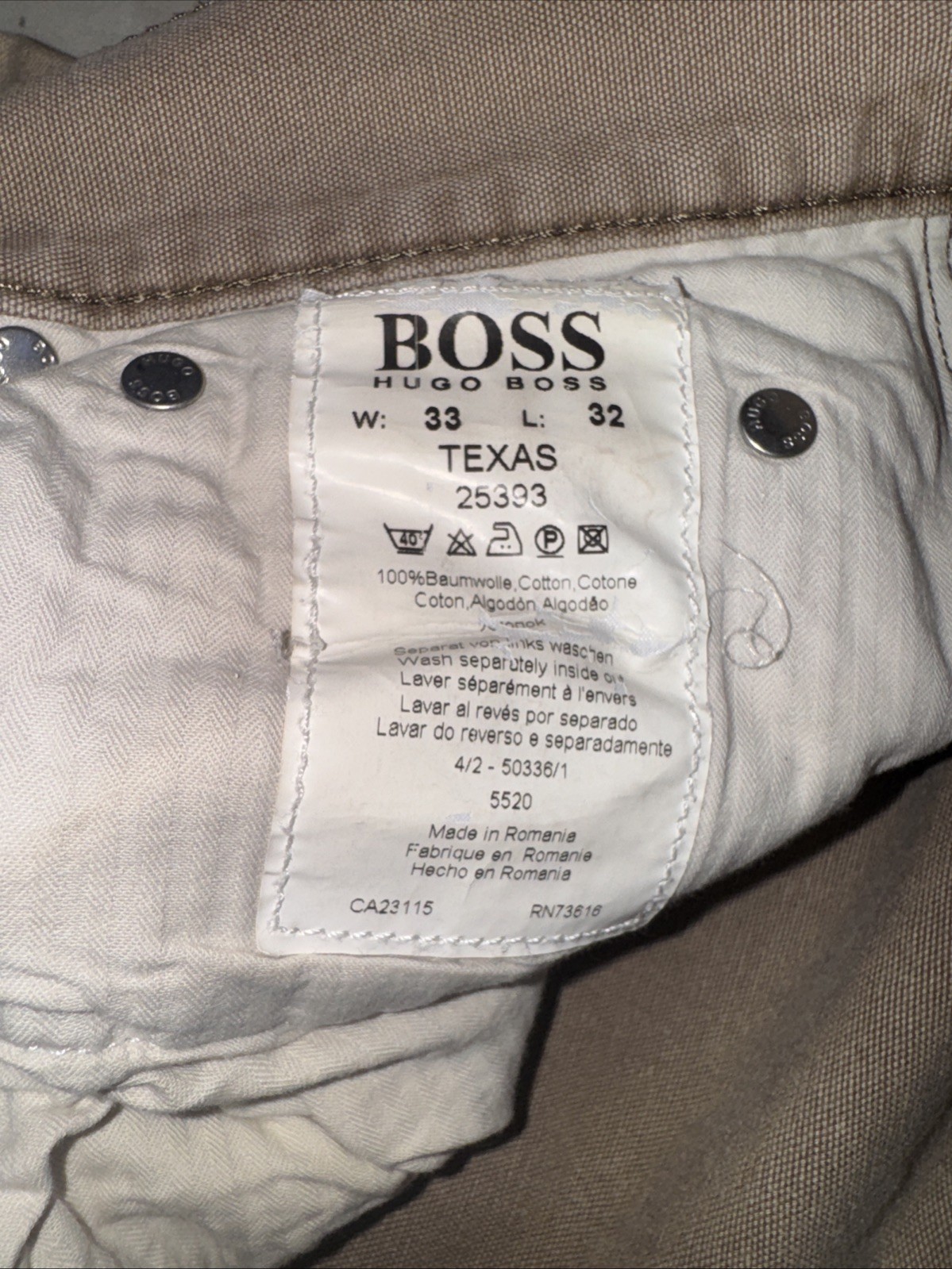 Boss Hugo Boss Chino Pants Straight 33×30