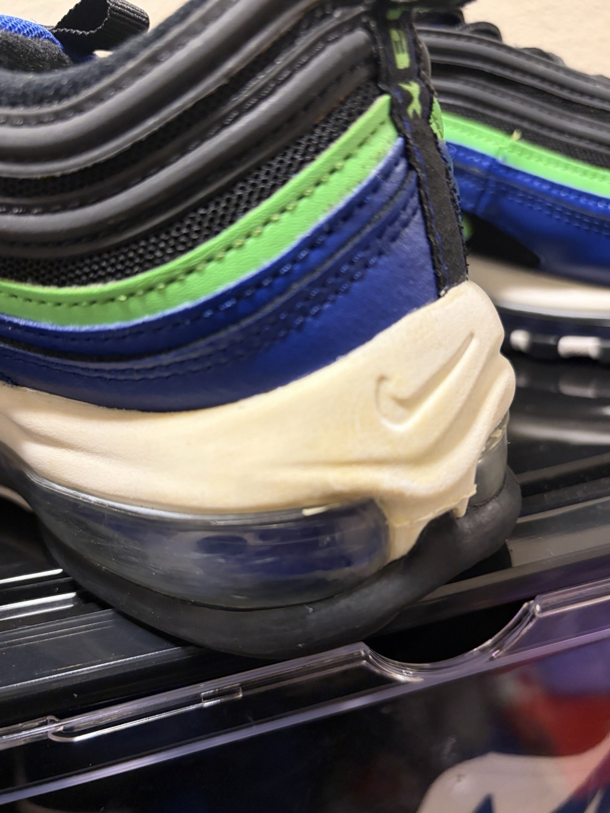 Nike Air Max 97 Royal Blue Neon Men’s Low Top Lace-Up Cushioned CW5419-400