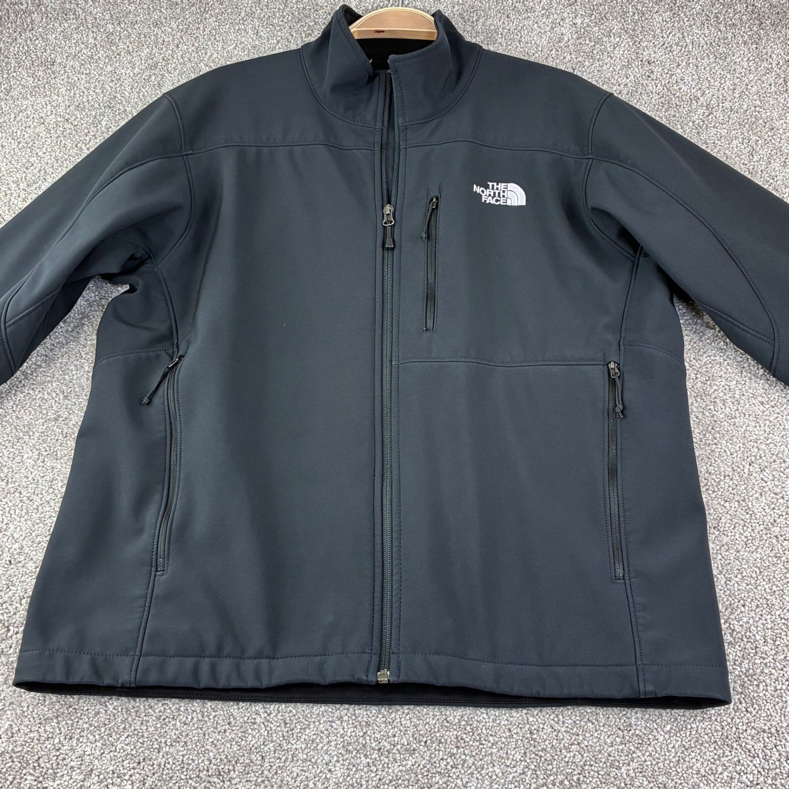 The North Face Apex Bionic Softshell Jacket Mens L Black Windwall Zip Gorpcore
