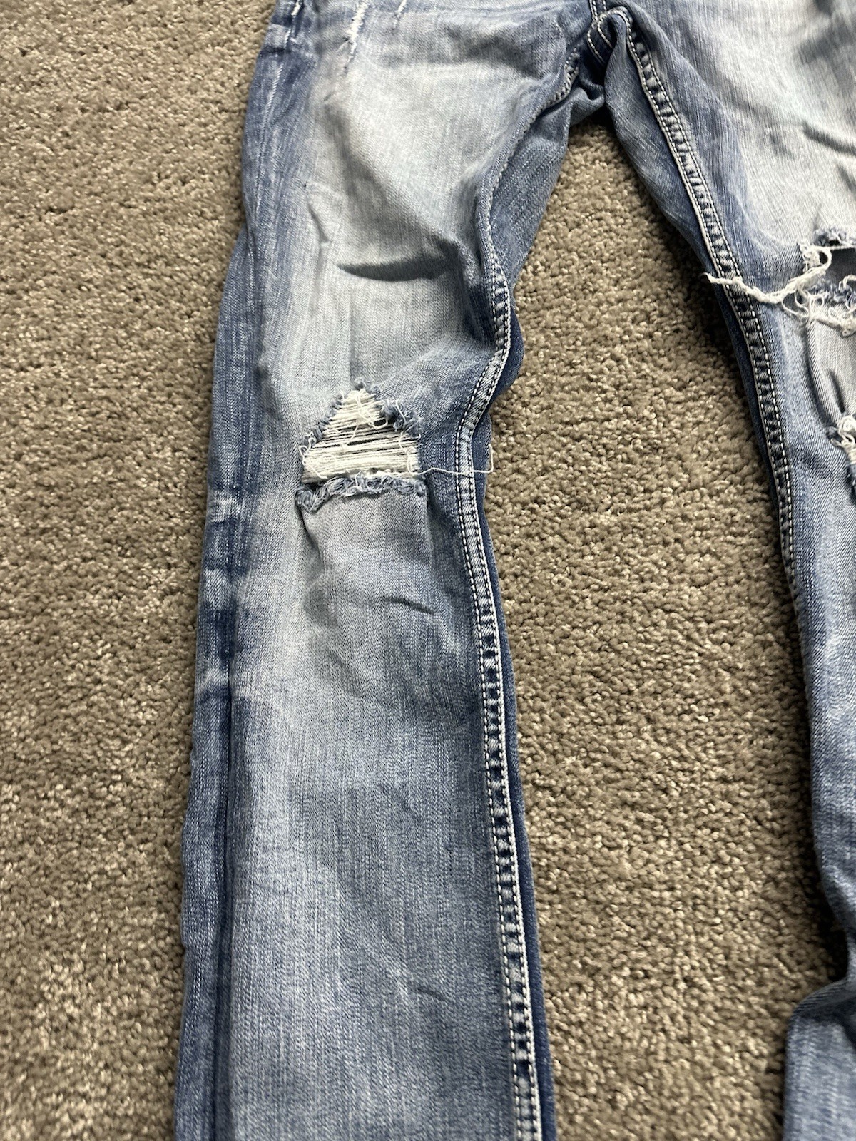 BKE Buckle Alec Straight Leg Jeans Men’s 31×32 Blue Stretch Denim Pants Distress