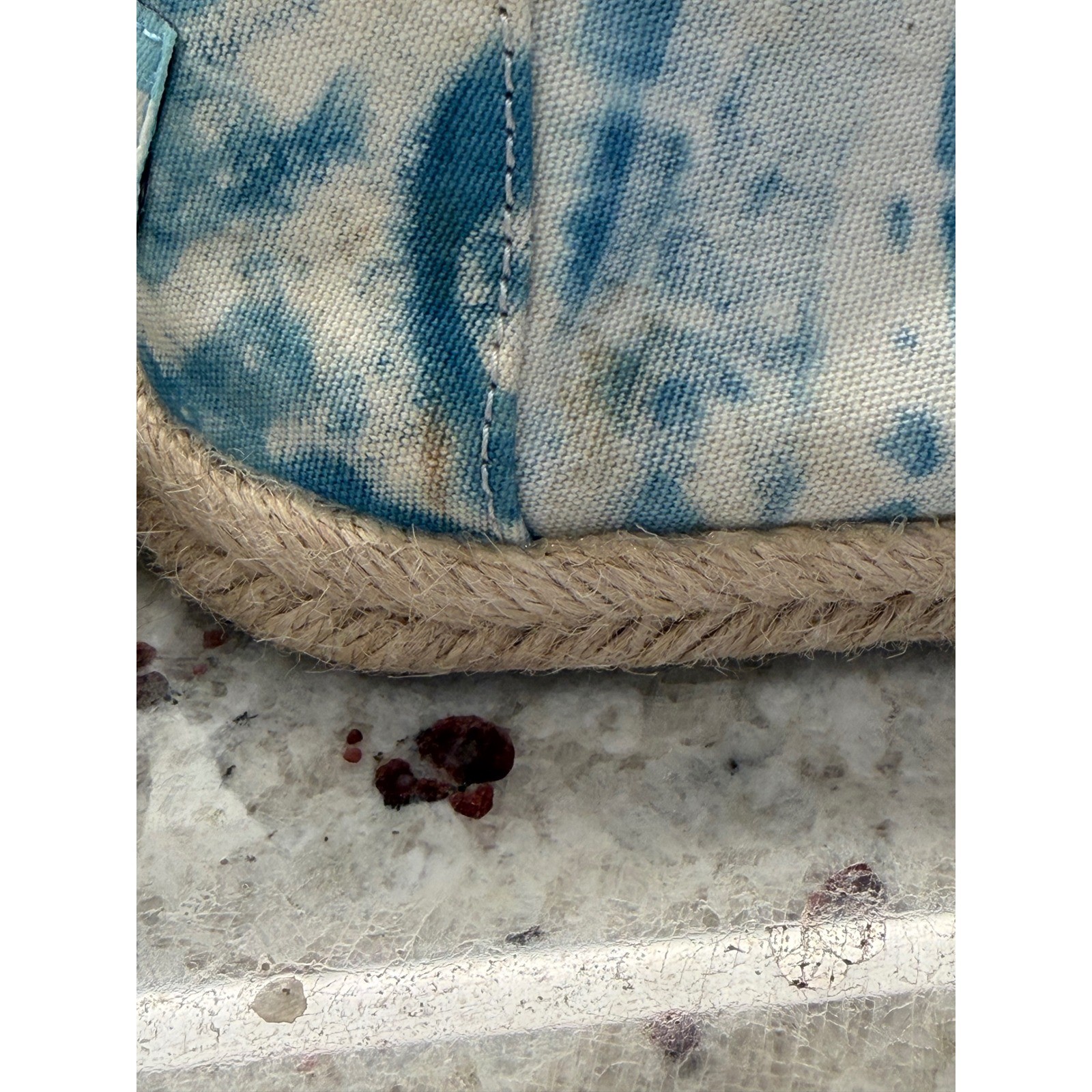 TOMS Tie Dye Espadrille Flats Blue White W7.5