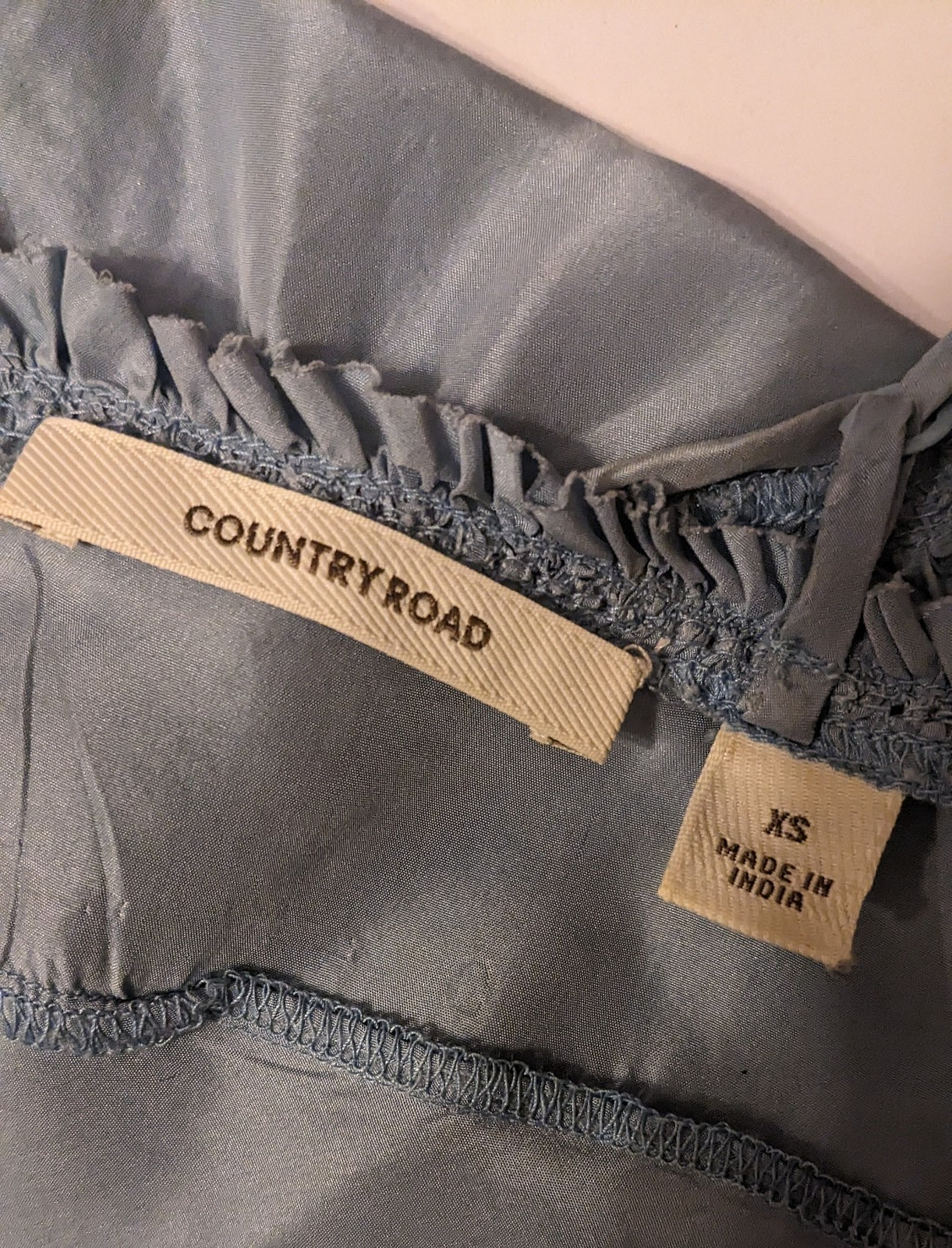 Y2K Country Road Soft blue silk cami Cottagecore Tiny Ruffles Spagetti Straps