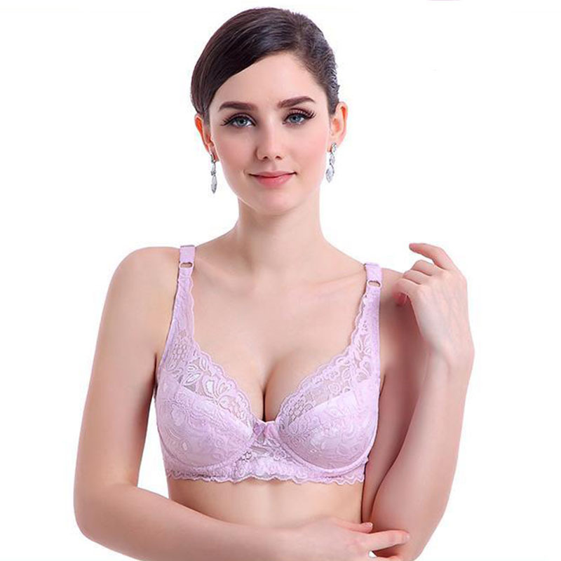Women Push-Up Bra 9 colors Floral Padded Plunge Bras Bralette Size 32-42 A B C D