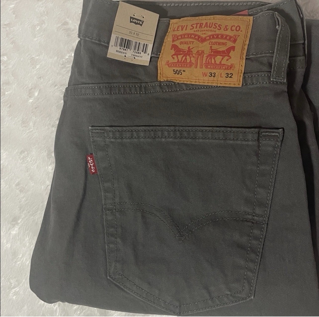 Levi’s 505 Series Regular Fit Stretch Straight Gray Men’s Jeans Denim Classic