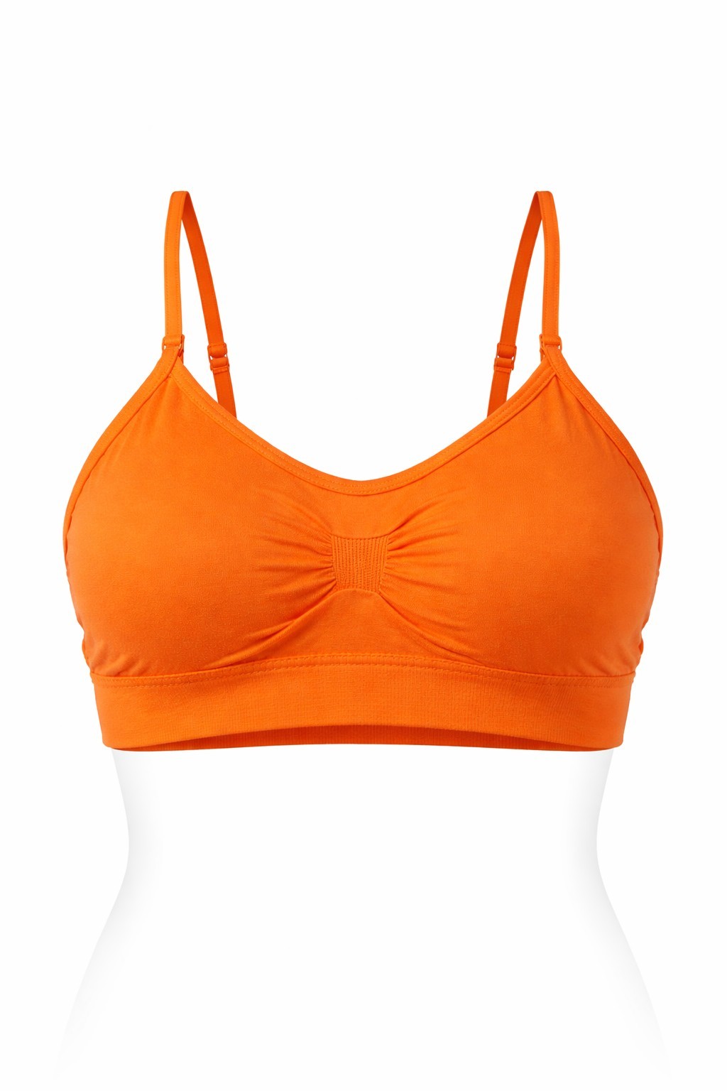 coobie comfort wireless bra removable straps and padding orange style 9012