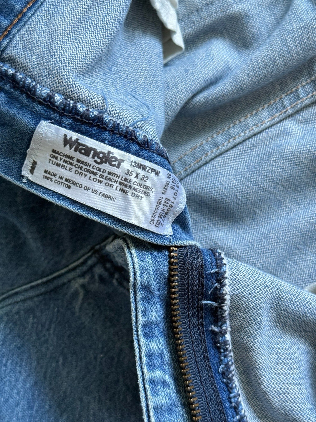 Vintage Wrangler Ranch Jeans Paint Splatter Distressed Aji Workwear 35×32 Mexico
