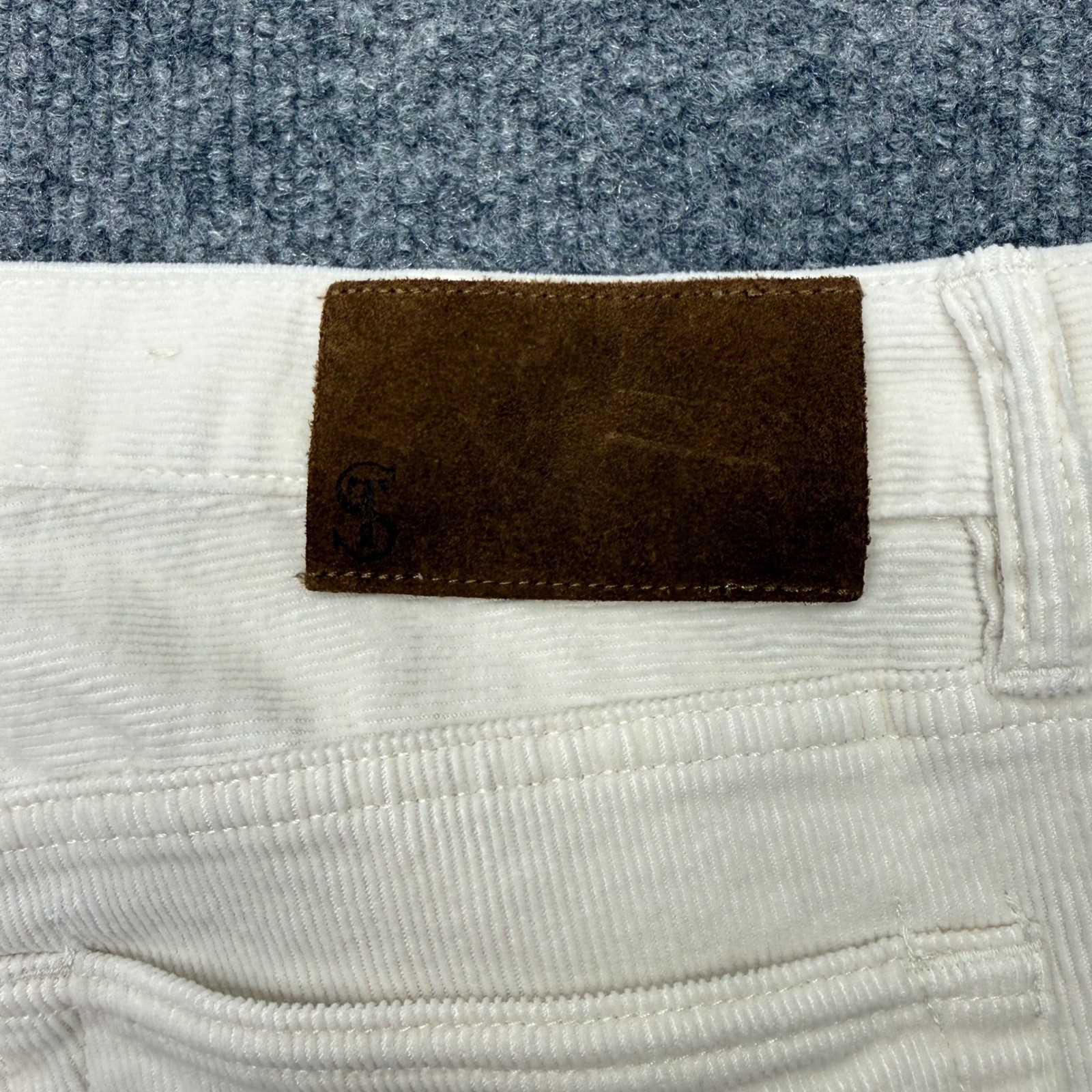 Todd Snyder Slim Fit Stretch Corduroy Pants Mens 33×32 Cream Italian Fabric