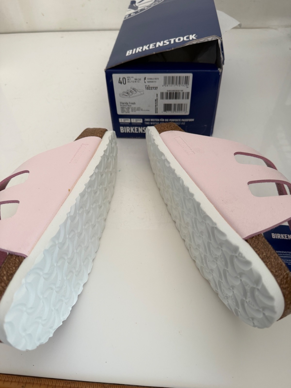 NEW BIRKENSTOCK FLORIDA FRESH BRUSHED ROSE SANDALS SIZE 40 U.S. 9