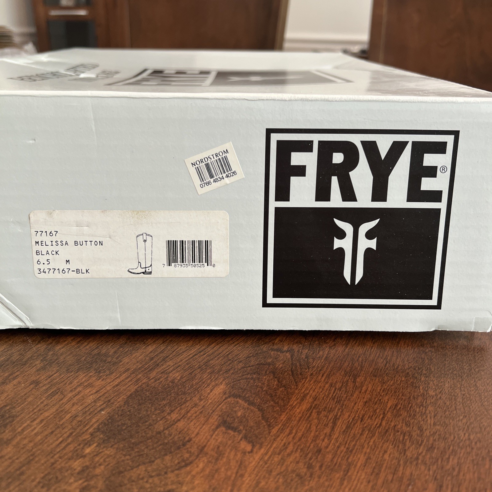 Frye Melissa Button Black 6.5 Knee High Pull On Riding Boots Leather