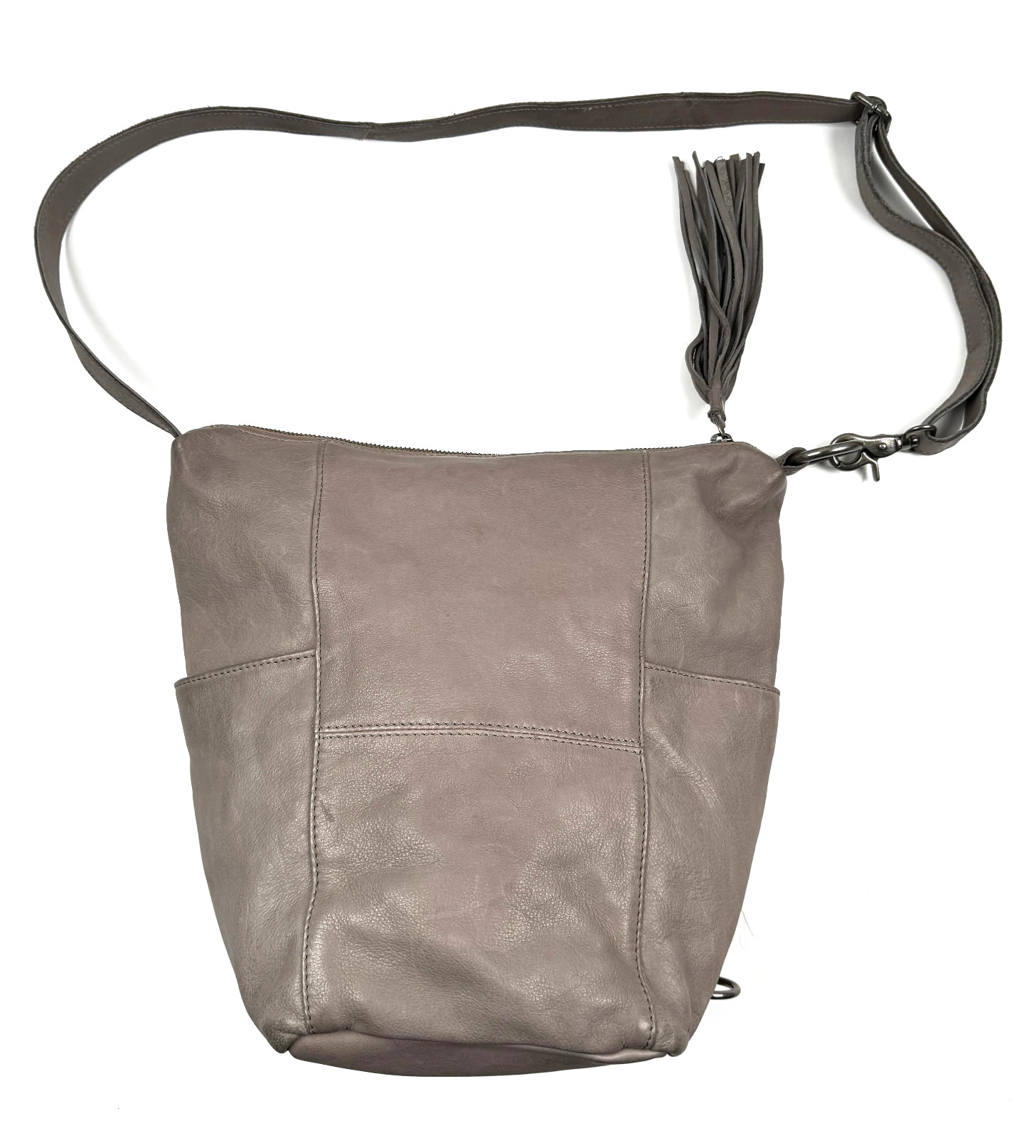 CUT N PASTE ‘Gypsy’ Sling Tote | Gray Leather Convertible Crossbody Bag