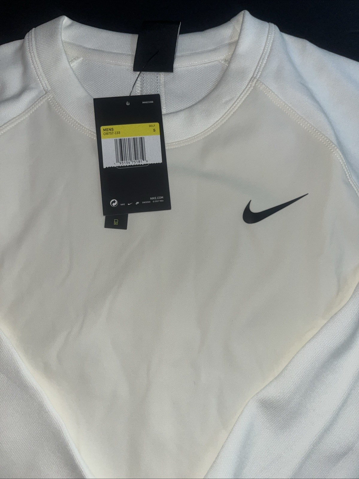 Men’s Nike Dri-Fit Player Crew Golf Long Sleeve Sweater Sail Small CI9757-133