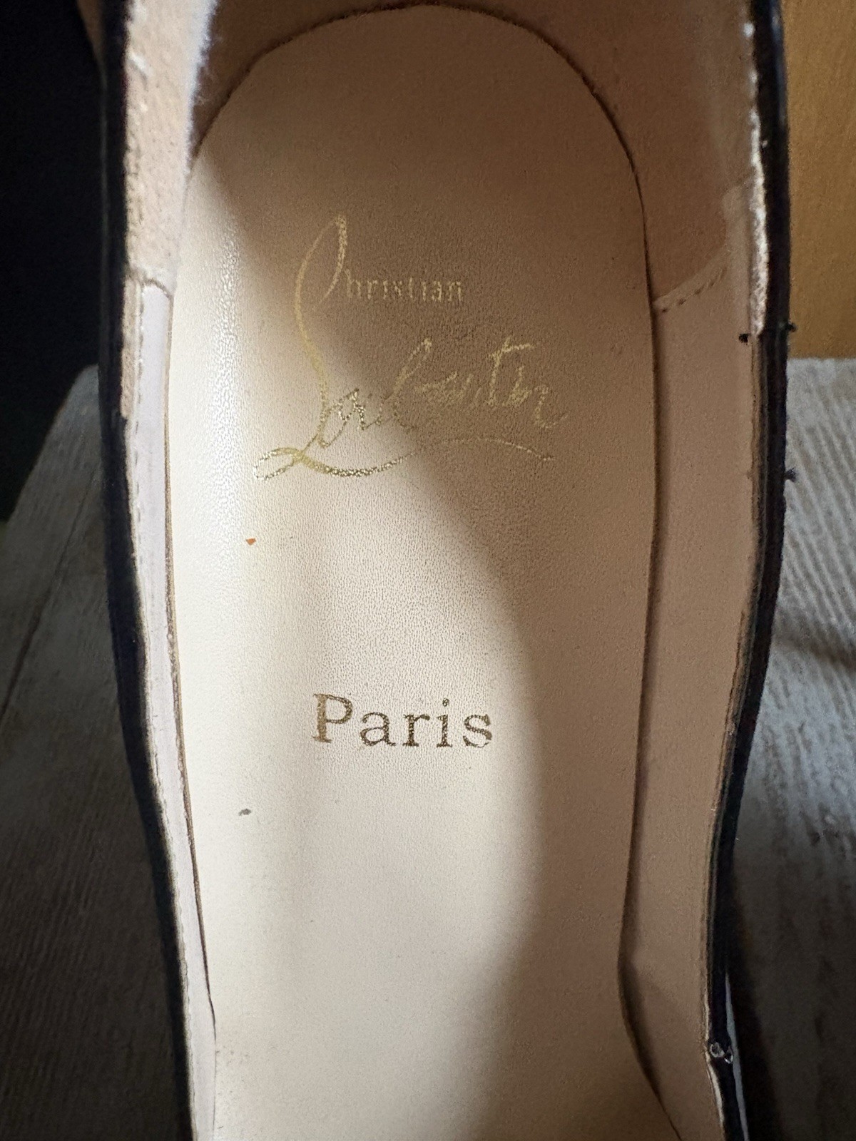 Christian Louboutin Black Patent Leather Pointed Toe Pumps Red Sole EU39 US8
