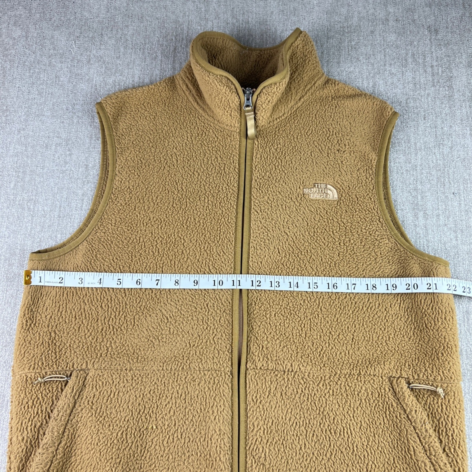The North Face Sherpa Fleece Vest Men Large Tan Full Zip Gorpcore Outdoor Hiking