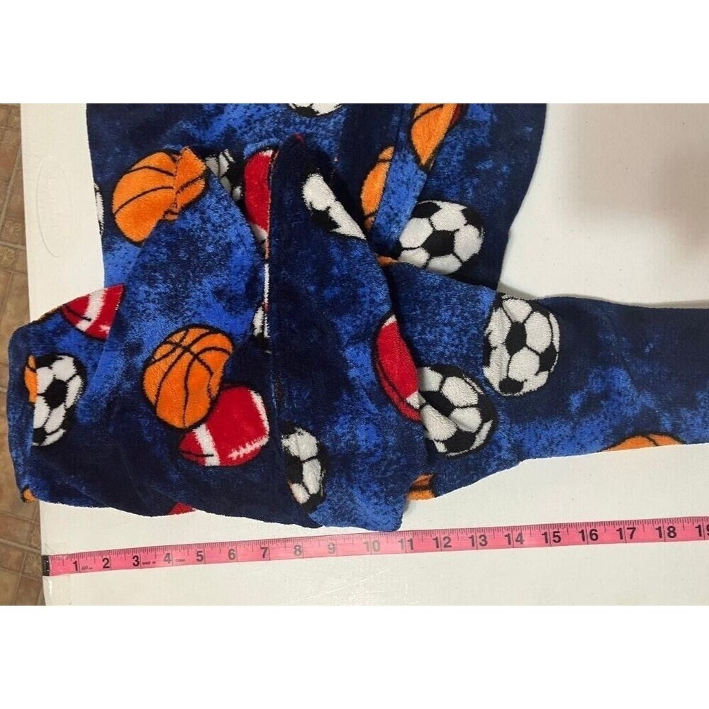 Cherokee Kids Blue Fleece Bath Robe Size S Basketball Football Soccer