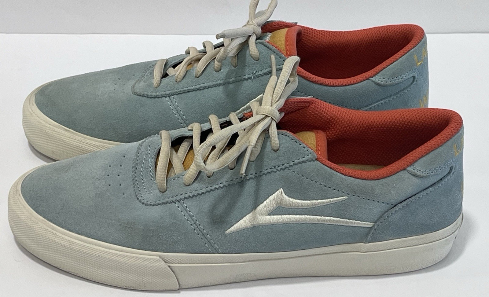 Men’s Lakai Manchester People Suede Skateboard Shoe Light Blue Size -8.5