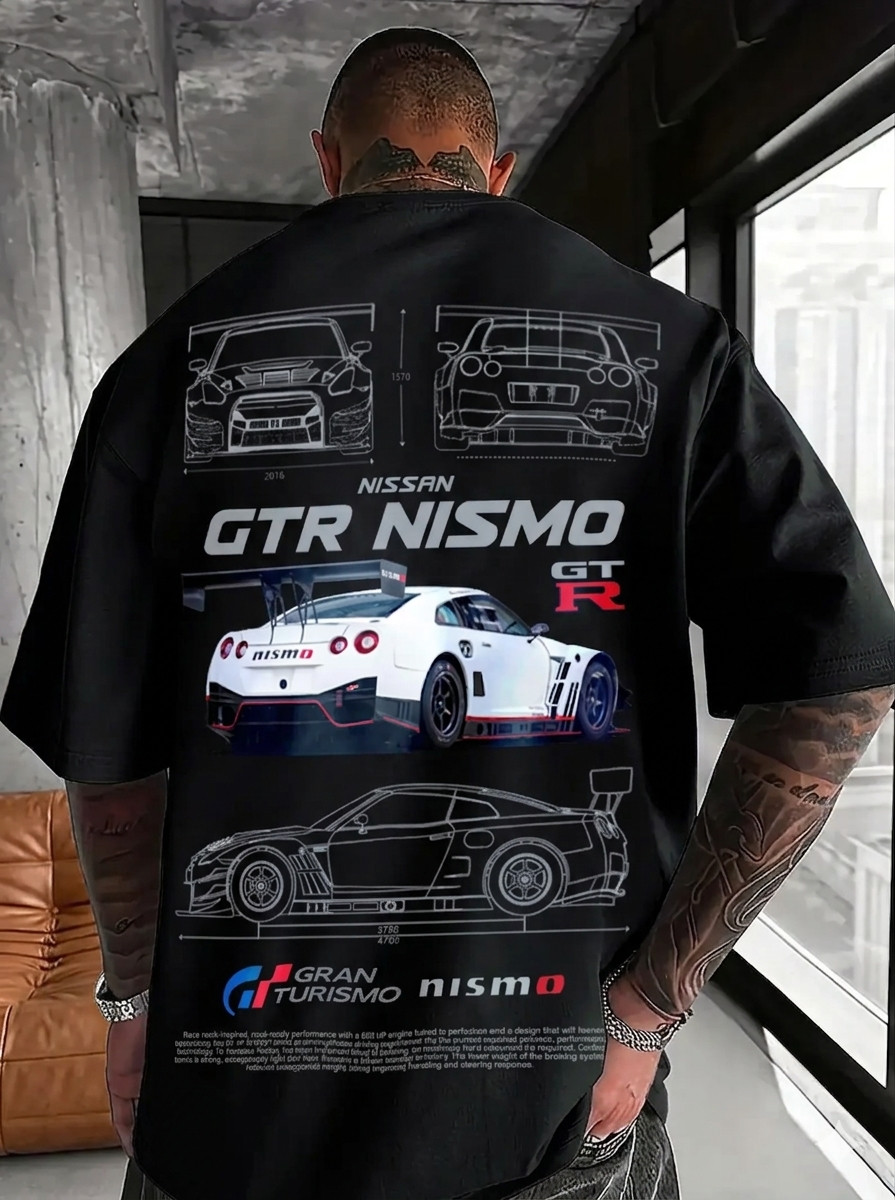 Nissan GT-R R35 Nismo Drift Car T-Shirt JDM Racing Graphic Tee Enthusiast