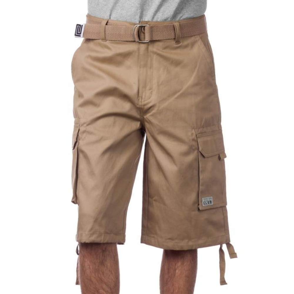 Pro Club Men’s Cotton Twill Cargo Shorts With Belt