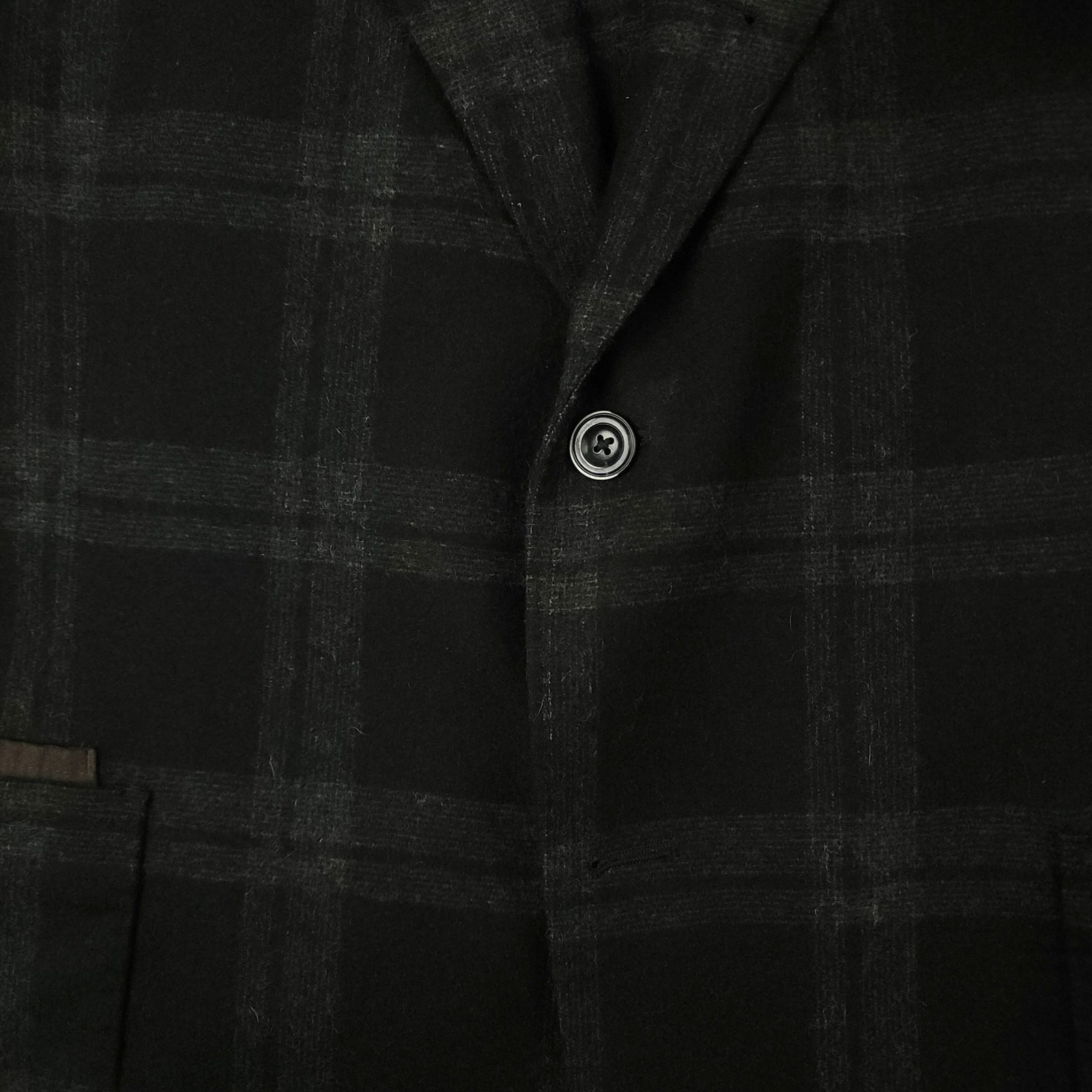 Kroon Sport Coat Mens 46R Flannel Wool Blend 3 Roll 2 Elbow Patch Pocket Plaid
