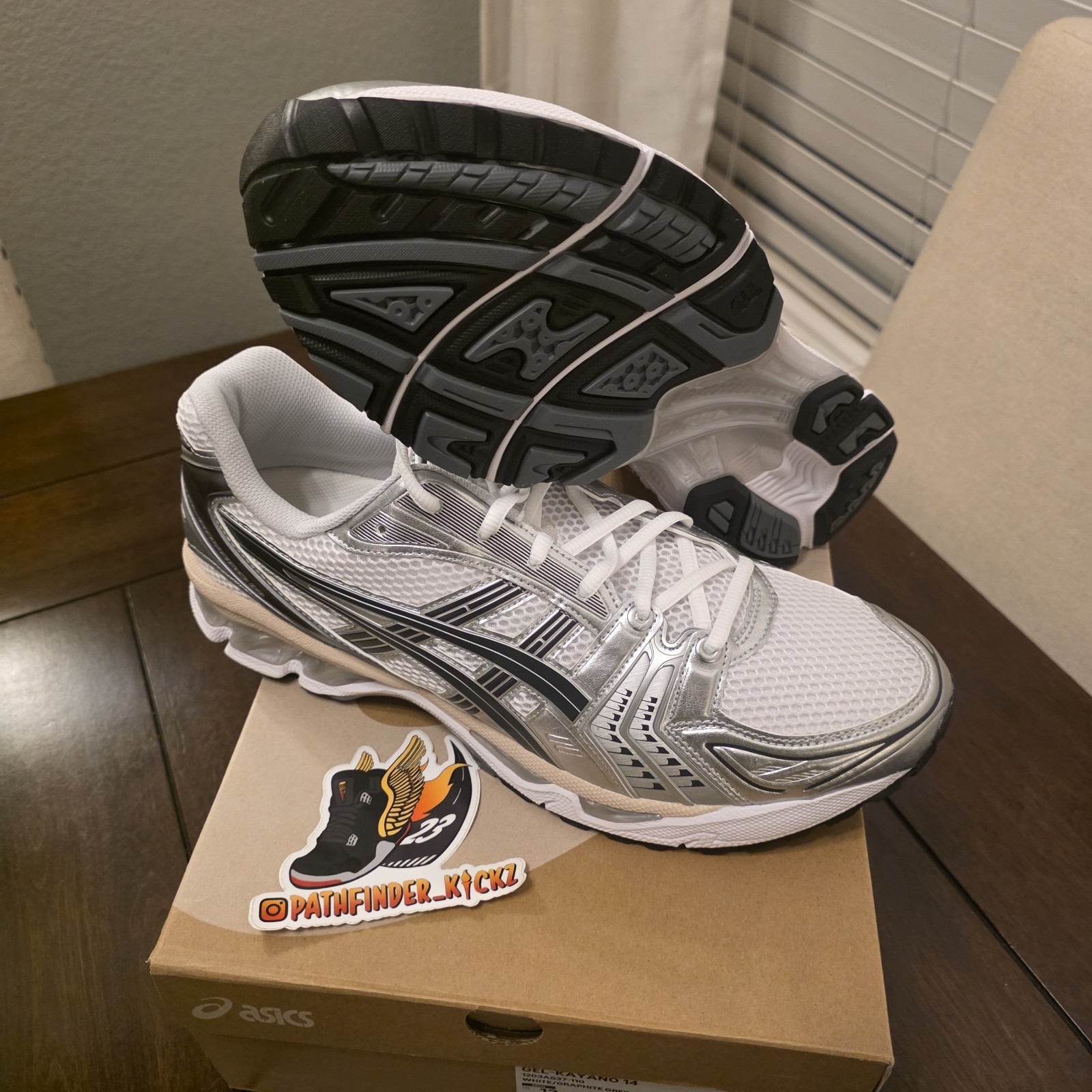 Size 13 – ASICS Gel Kayano 14 White Graphite Grey