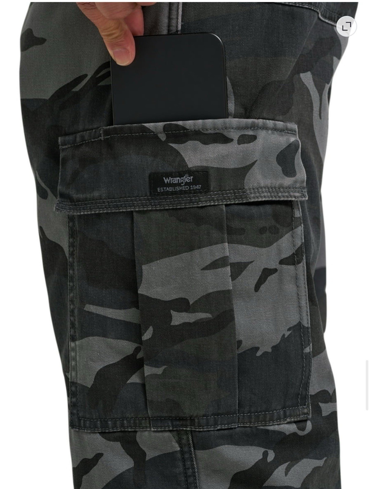 Wrangler Five Star Premium Regular Cargo Relaxed Fit Pants Camo 29×30 NWT