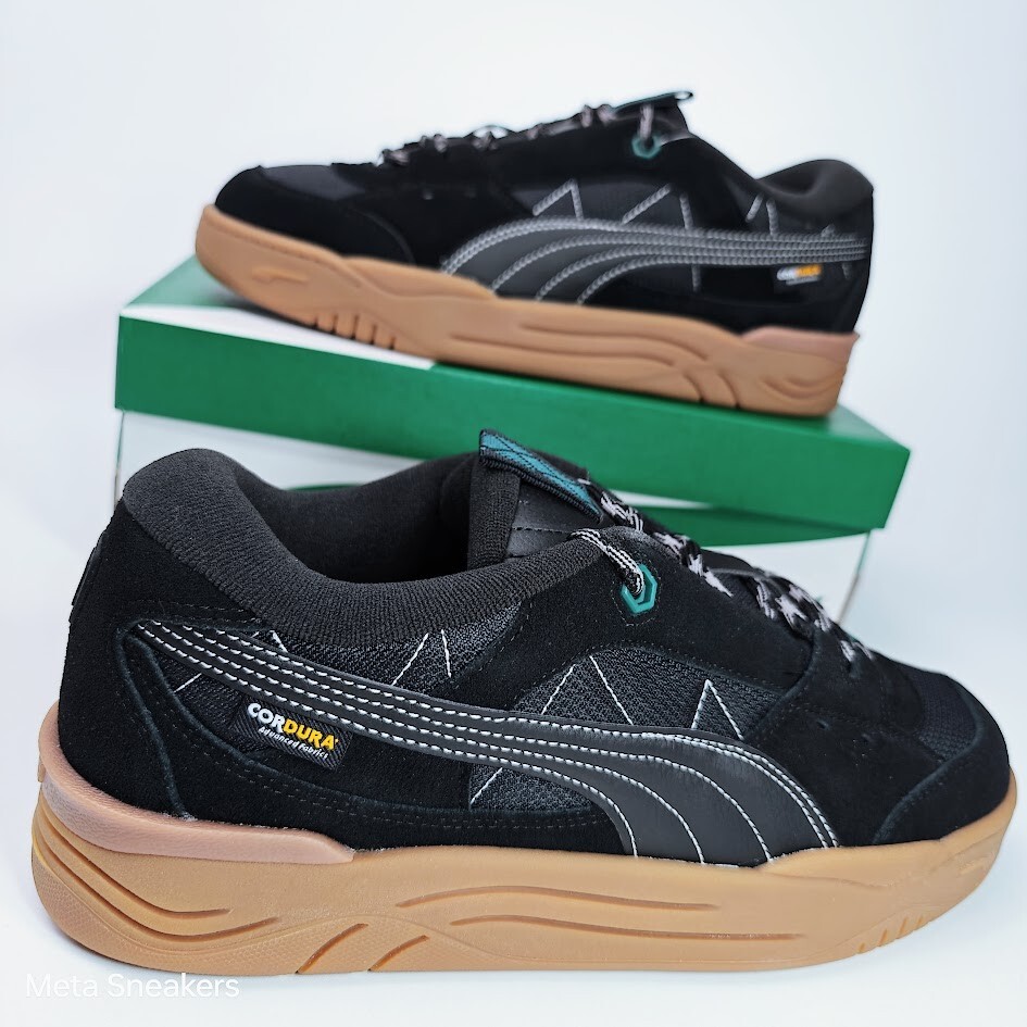 Puma US 11.5 Men’s Black Gum Green Retro Comfort Durable Skate 180 Cordura NIB
