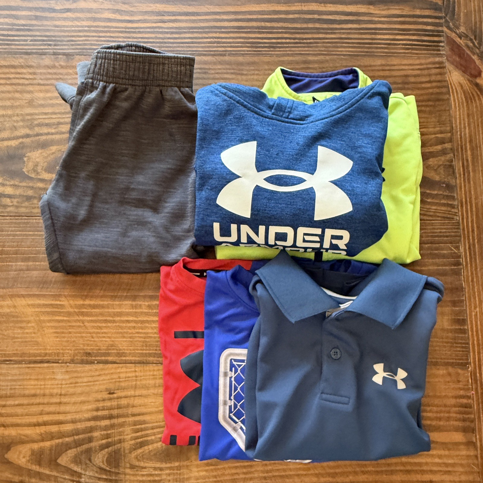 Boys Youth Sz 5 Lot Of 6 Under Armour Hoodies Tees Pants