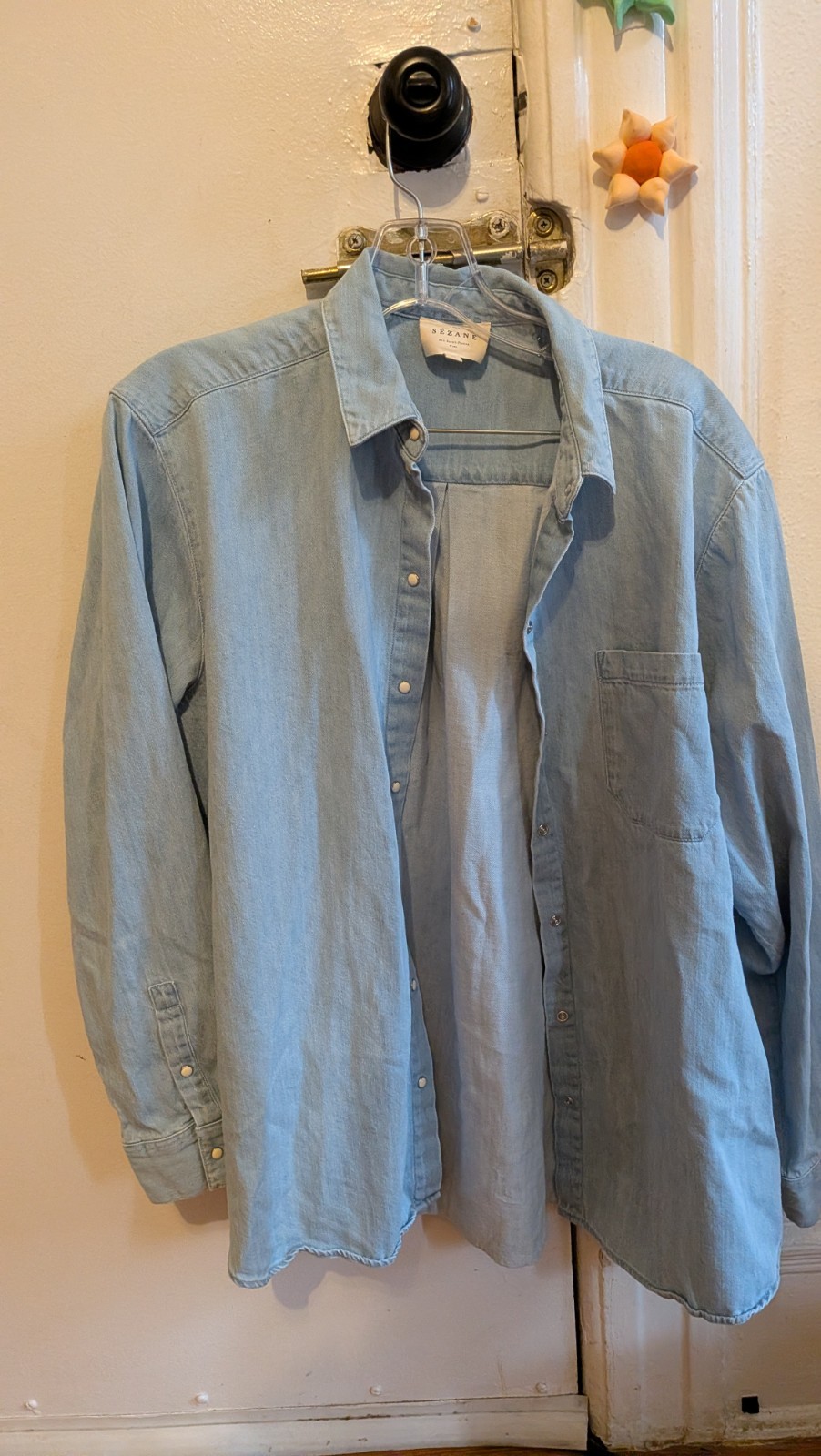 Sezane Max Shirt Light Denim Size 38 Button Down