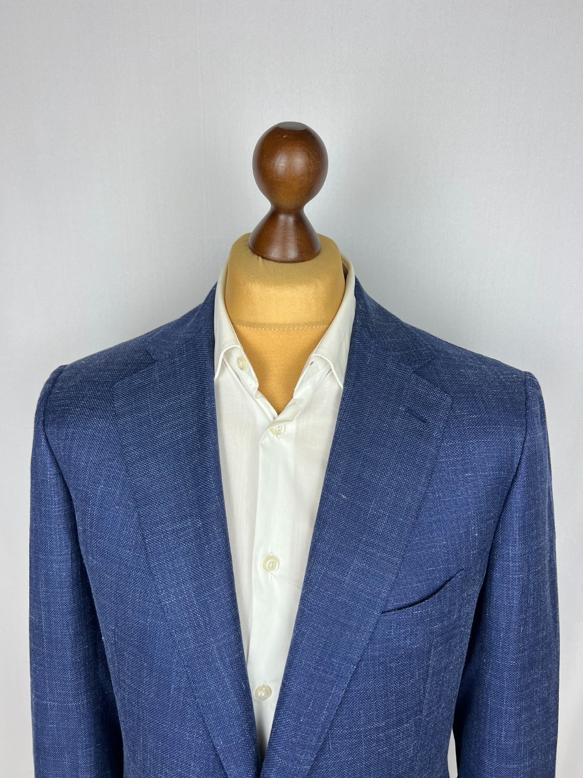 CESARE ATTOLINI Napoli Solid Navy-Blue WoolSilkLinen Sport Coat 42US52IT