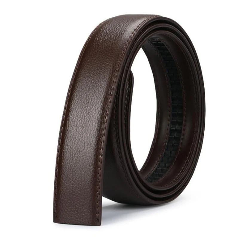 Luxury Men’s Automatic Buckle Belt Ratchet Strap Black Brown Leather Strap Jeans