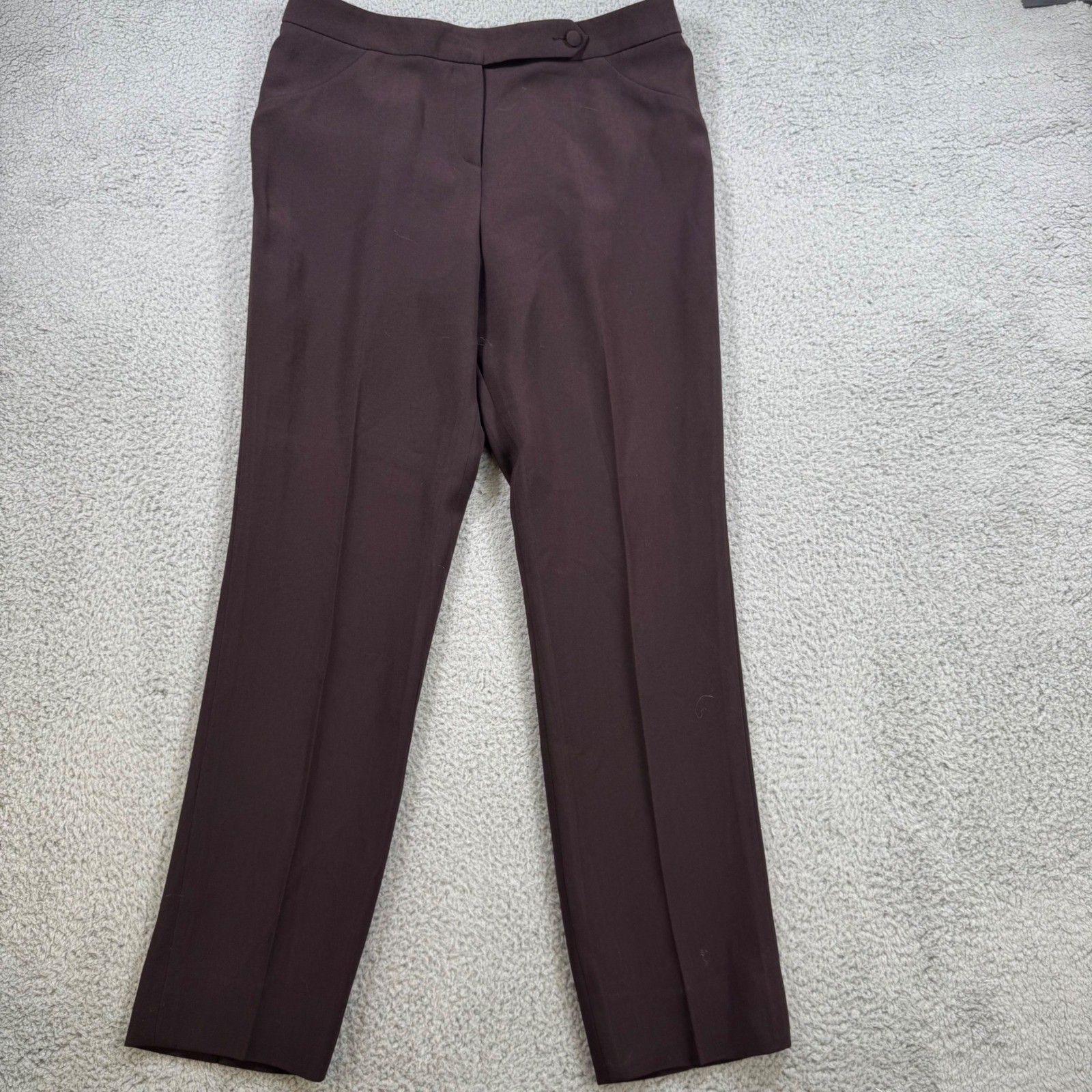 Giorgio Armani Women US 42 Brown Acetate Polyester Dress Pants Made in Italy