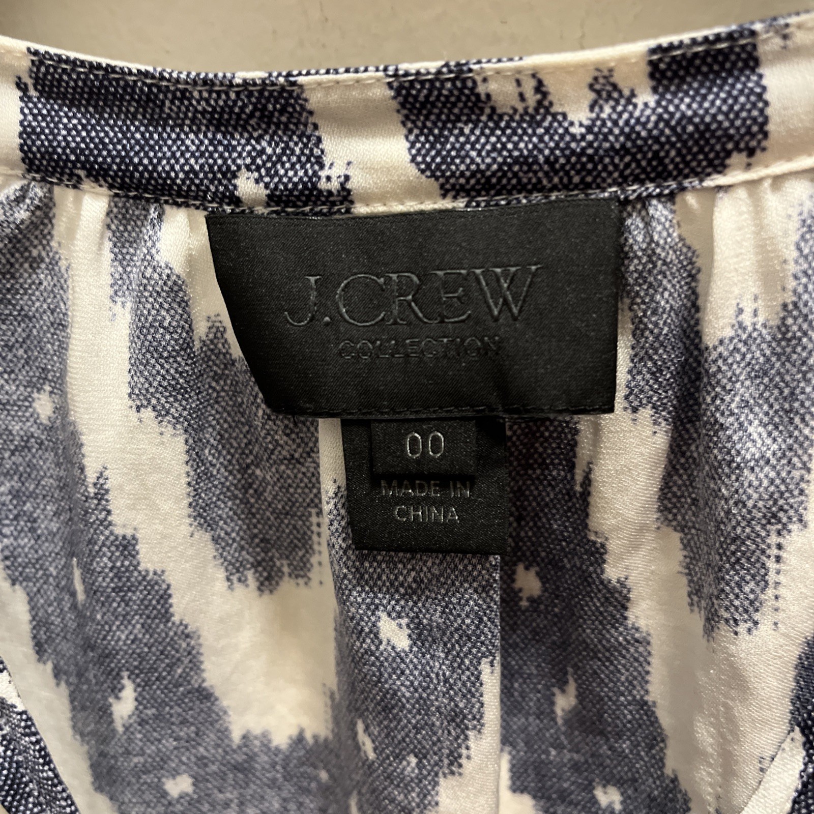 “ J. Crew Collection Navy And White Blouse Size 00