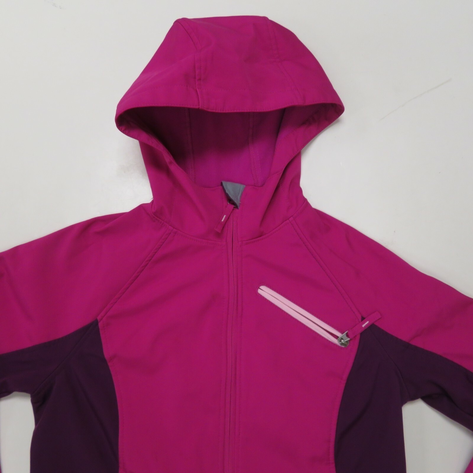 FreeTech Jacket Womens XS 0-2 Purple Pink Coat Hooded Softshell Hiking Rain