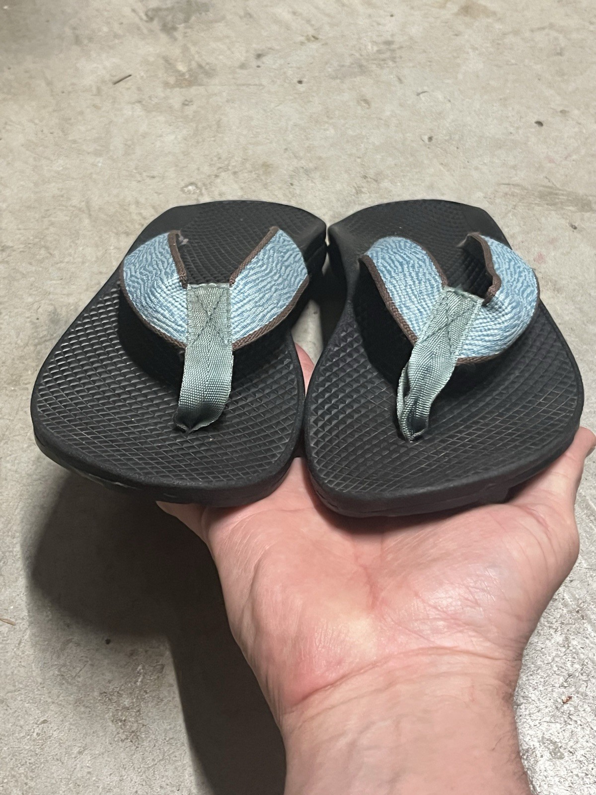 Women’s Chaco EcoTread Flip Zebra Aqua blue synthetic thong flip flops 7 / 38.5