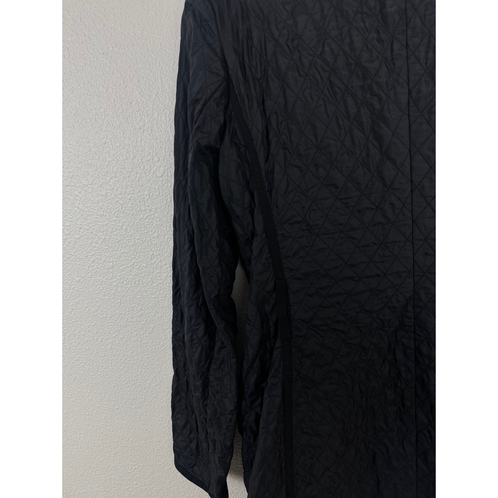 Moncler Yolene Quilted Jacket Black Nylon Zip Up Coat Womens Size XL