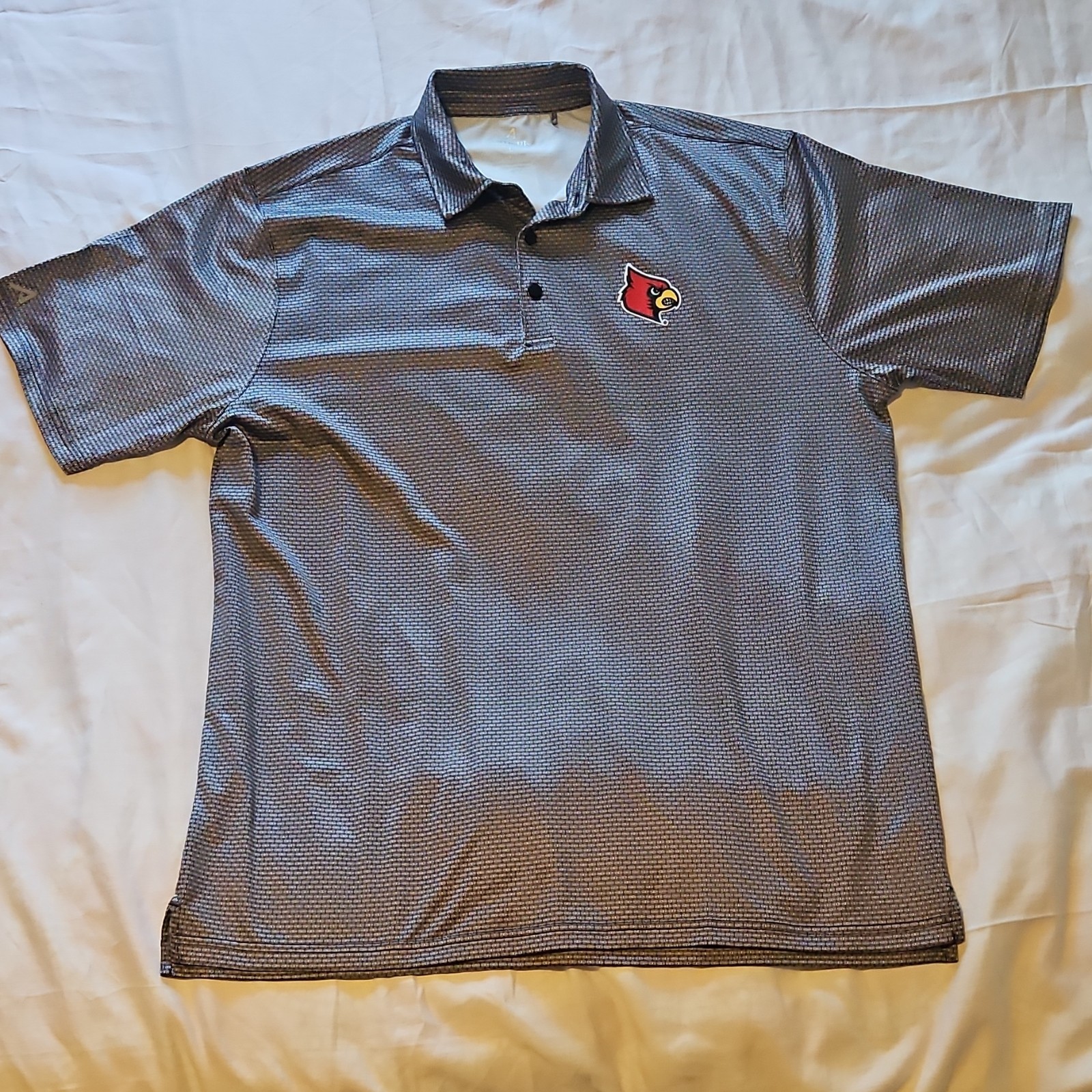Antigua LCG Men’s L Short Sleeve Polo Geometric Breathable Cardinals Logo