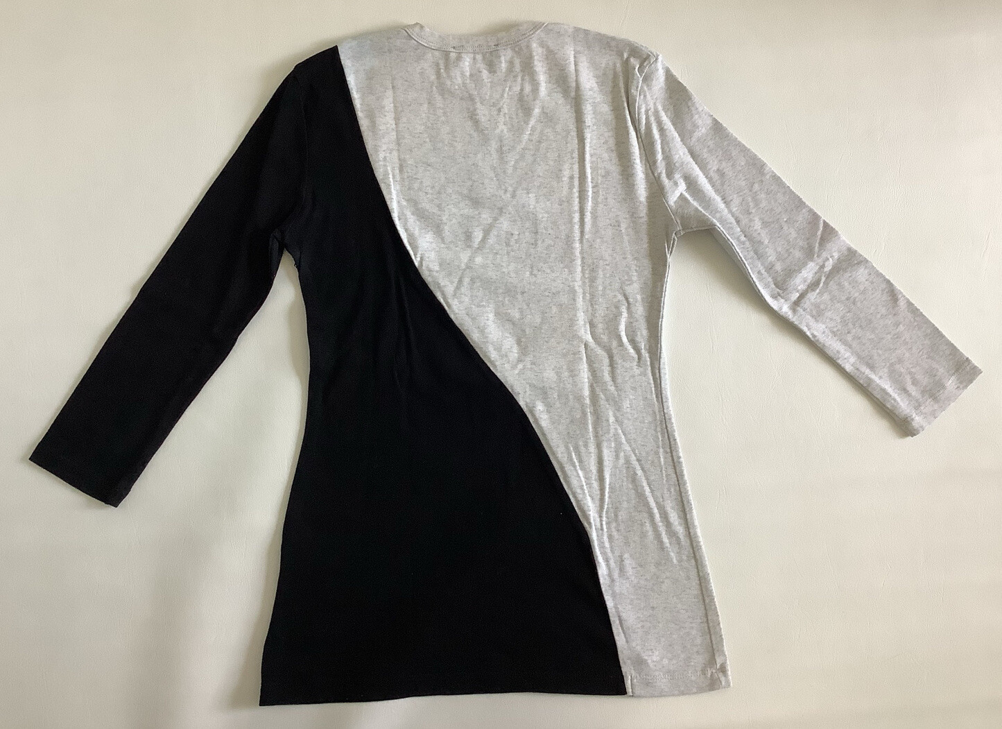 Bianco Nero Womens Black Gray Colorblock Longsleeve Tshirt Size S