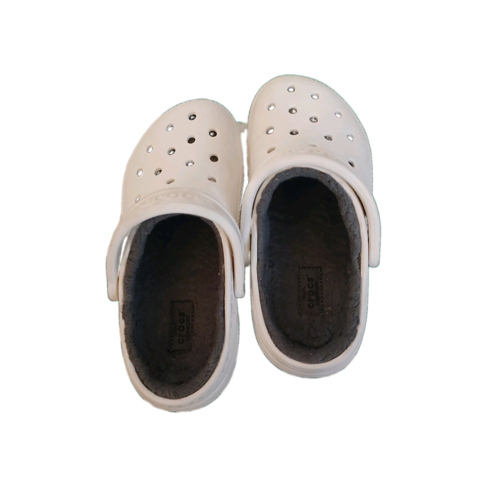 Crocs W 6 M 4 WHITE Fleece Lined Grey
