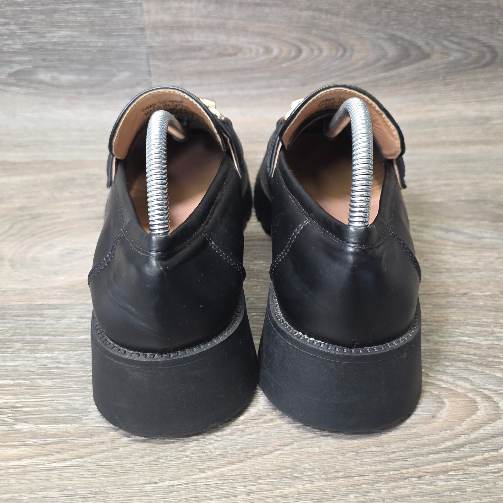 Mudd Loafers Womens 10M Black Faux Leather Slip On Chunky Platform Academia Y2K