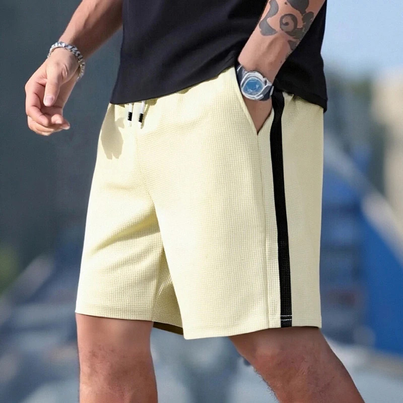 Men’s Textured Beach Sports Shorts Breathable Casual Summer Athletic Pants Gift