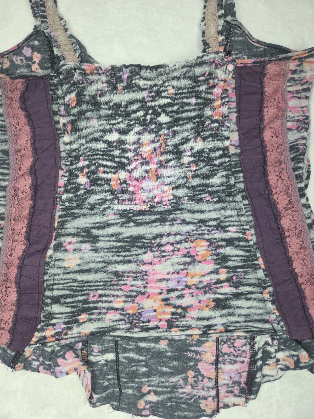 Vintage Free People Patchwork Lace Tank Top M Fairycore Whimsygoth Archival Y2K